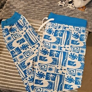No Boundaries Blue and White Graphic Joggers